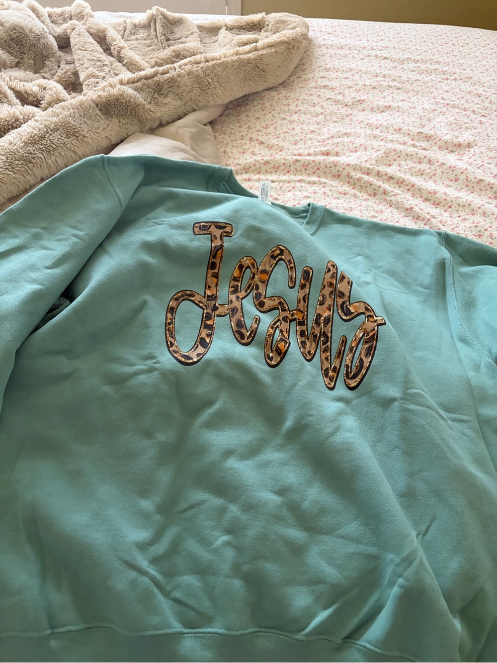 Jerzees Aqua Green Crewneck Sweatshirt